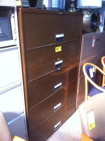 Vintage Steelcase Metal Lateral in Walnut Woodgrain