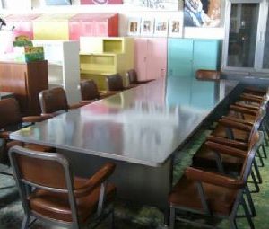 12 FT Vintage Metal Conference Table