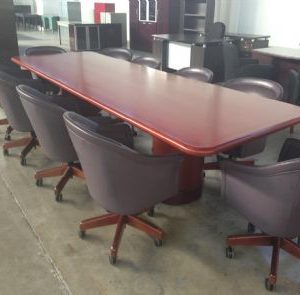 10 FT Wood Veneer Conference Table (Cherry)