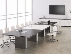 15 FT Conference Table  (Tenino Grey and White)