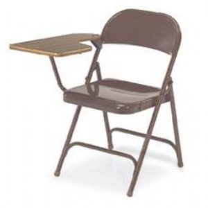 65 Folding Chair with Tablet Arm (Mocha/Walnut)