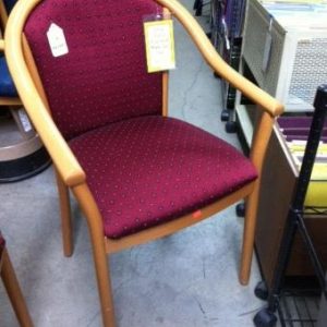 Guest Chair (Burgundy Fabric/Maple Wood Frame)