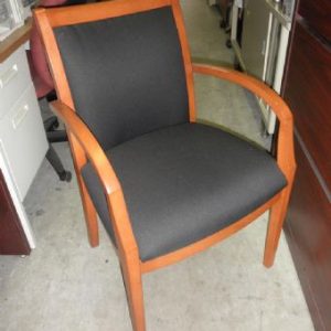 230  Deskmakers Guest Chair (Black Fabric/Cherry Wood Frame)