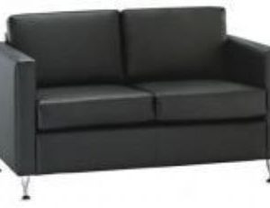 562  Tux Collection Leather Loveseat (Black)