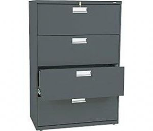 600 Series 4-Drawer Lateral File (Charcoal)