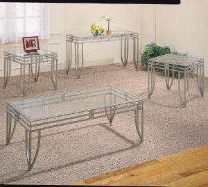Modern 3 Piece Occasional Set (Silver)