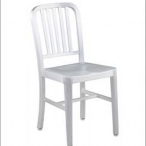Aluminum Cafe Side Chair with Slat Back