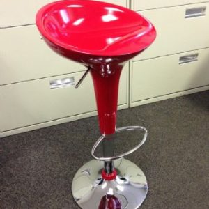 Ashby Bar Counter Chair (Red/Chrome)