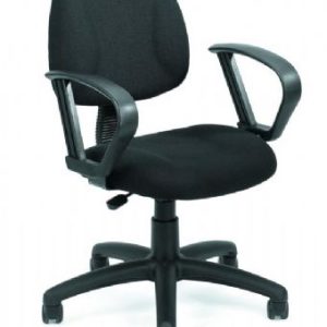 B317 Boss Task Chair with Loop Arms (Black Fabric/Black Frame)