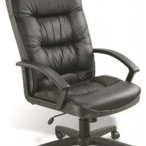 B7301 Boss High-Back Executive Chair (Black LeatherPlus)