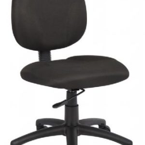 B9090 Boss Mid-Back Ergonomic Armless Task Chair (Black Fabric/Black Frame)