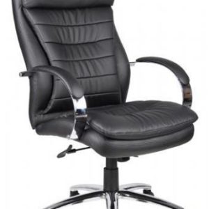 B9221 Boss Deluxe High-Back Executive Contemporary Chair (Black CaressoftPlus/Chrome Arms and Base)