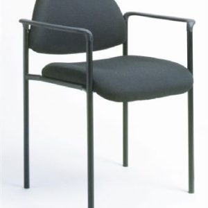 B9501 Boss Stacking Chair with Arms (Black Fabric/Black Frame)