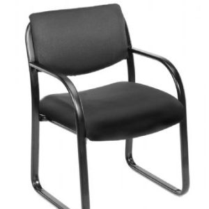 B9521 Fabric Guest Chair with Sled Base (Black/Black)