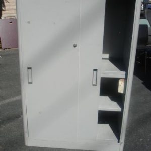 McDowell and Craig Bookcase with Sliding Doors (Grey)