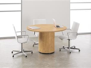 42 Round Conference Table with Cylinder Base (Butternut)