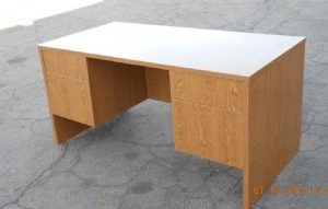 Double Ped Desk (Medium Oak)