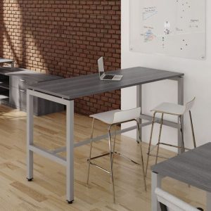 Elements 41 inch High Desk in Newport Grey with U Leg