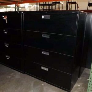 Hon 600 Series 4-Drawer Lateral File (Black) -- 42 Wide