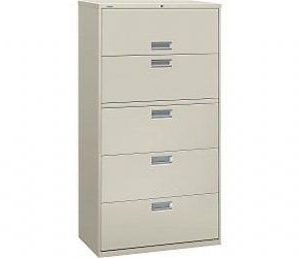 HON 600 Series 5-Drawer Lateral File  (Light Grey)