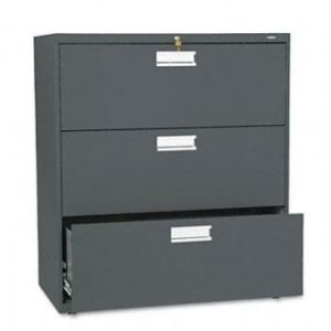 HON 600 Series 36 Wide 3-Drawer Lateral File (Charcoal)