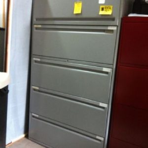 Haworth 5-Drawer Lateral File (Grey)
