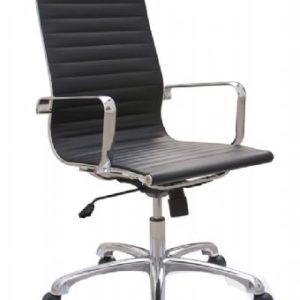 WDS-JOPLINH-BL Woodstock Joplin High-Back Chair (Black/Chrome)