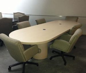 42x120 Conference Table with Half Cylinder Base (Maple)