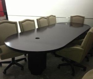 48x120 Conference Table with Cylinder Bases (Dark Mahogany)