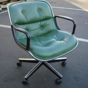Knoll Pollock Chair (Green Leather)