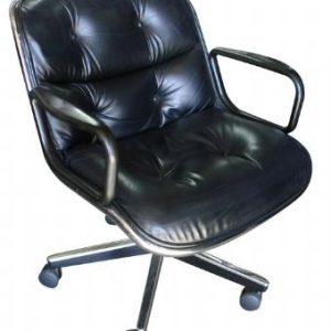 Knoll Leather Shell Chair (Black)