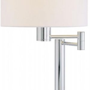 LS-21606CWHT Lite Source Gervasio Modern Swing Arm Fluorescent Table Lamp (White/Silver)
