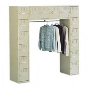 Locker Unit with 6 Compartments and Coat Bar (Sand)