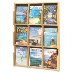 Nine-Pocket Wood Magazine Display