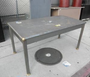 Vintage Four Leg Tanker Table with Handcuff Ring