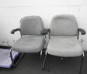 United Chair Grey Guest Chair with Chrome Base