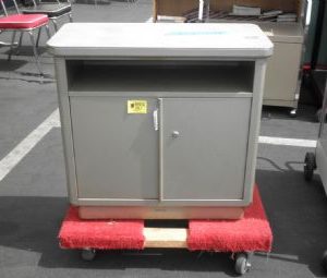 Vintage Small Bookcase with Sliding Doors