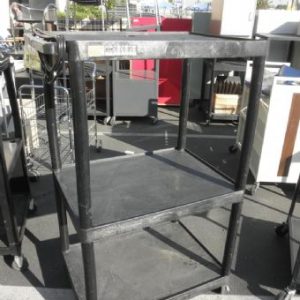 3-Shelf Plastic TV Cart (Black)