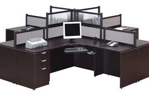 Borders Quad Unit Workstation (Espresso)