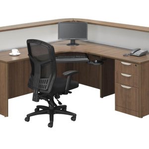 Elite Series Reception Desk (Modern Walnut)