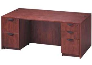 Classic Laminate Series Double Pedestal Desk (Cherry)