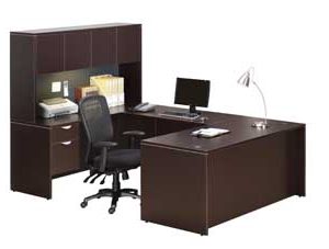Classic Laminate Series Managerial U-Shaped Desk (Espresso)