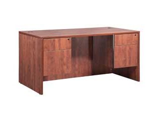 Classic Laminate Series Double Pedestal Desk (Cherry)