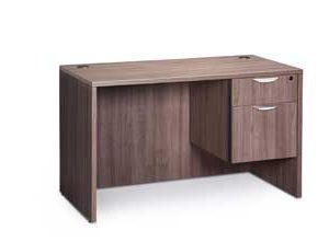 Classic Laminate Series Single Pedestal Desk (Modern Walnut)