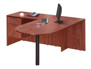 Classic Laminate Bullet L-Shape Station (Cherry)