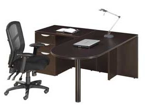 Classic Laminate Series Bullet L-Shape Station (Espresso)