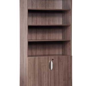 PL156 32w x 14d x 71h Classic Laminate Open Bookcase and PLBCDK Bookcase Lower Door Kit (Modern Walnut)