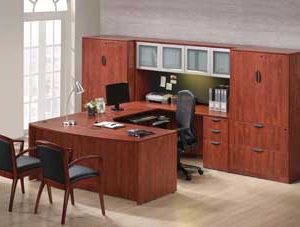 Elite Collection U-Shape Workstation (Cherry)