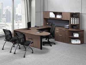 Classic Laminate Series Executive Bullet Shape U-Unit (Modern Walnut)