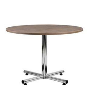 PLT36R 42 Round Multipurpose Table with Chrome 4-Star Base (Modern Walnut)